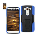 REIKO LG V10 HYBRID HEAVY DUTY CASE WITH KICKSTAND IN NAVY BLACK