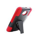 REIKO MOTOROLA NEXUS 6 HYBRID HEAVY DUTY CASE WITH KICKSTAND IN RED BLACK