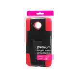 REIKO MOTOROLA NEXUS 6 HYBRID HEAVY DUTY CASE WITH KICKSTAND IN RED BLACK