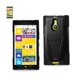 REIKO NOKIA LUMIA 1520 HYBRID HEAVY DUTY CASE WITH KICKSTAND IN BLACK