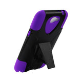 REIKO SAMSUNG GALAXY NOTE 2 HYBRID HEAVY DUTY CASE WITH KICKSTAND IN BLACK PURPLE