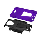 REIKO SAMSUNG GALAXY NOTE 2 HYBRID HEAVY DUTY CASE WITH KICKSTAND IN BLACK PURPLE