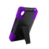 REIKO SONY XPERIA Z3V HYBRID HEAVY DUTY CASE WITH KICKSTAND IN PURPLE BLACK