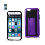 REIKO IPHONE 6 PLUS HYBRID HEAVY DUTY CASE WITH VERTICAL KICKSTAND IN BLACK PURPLE