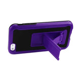 REIKO IPHONE 6 PLUS HYBRID HEAVY DUTY CASE WITH VERTICAL KICKSTAND IN BLACK PURPLE
