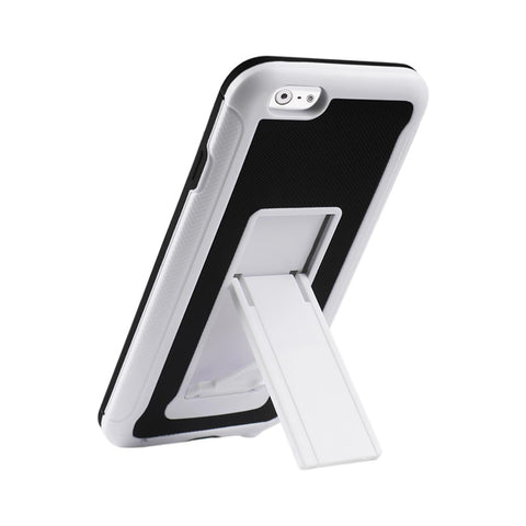 REIKO IPHONE 6 PLUS HYBRID HEAVY DUTY CASE WITH VERTICAL KICKSTAND IN BLACK WHITE