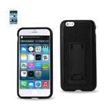 REIKO IPHONE 6 PLUS HYBRID HEAVY DUTY CASE WITH VERTICAL KICKSTAND IN BLACK