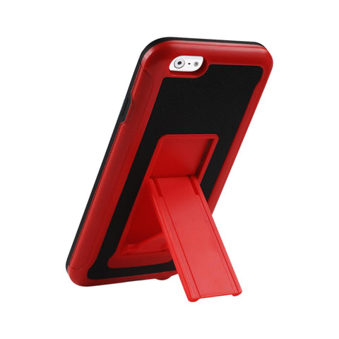 REIKO IPHONE 6 HYBRID HEAVY DUTY CASE WITH VERTICAL KICKSTAND IN BLACK RED