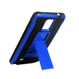 REIKO SAMSUNG GALAXY NOTE 4 HYBRID HEAVY DUTY CASE WITH VERTICAL KICKSTAND IN BLACK NAVY