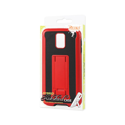 REIKO SAMSUNG GALAXY NOTE 4 HYBRID HEAVY DUTY CASE WITH VERTICAL KICKSTAND IN BLACK RED