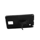 REIKO SAMSUNG GALAXY NOTE 4 HYBRID HEAVY DUTY CASE WITH VERTICAL KICKSTAND IN BLACK