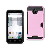 REIKO ALCATEL DAWN/ STREAK SLIM ARMOR HYBRID CASE WITH CARD HOLDER IN PINK