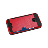 REIKO ALCATEL DAWN/ STREAK SLIM ARMOR HYBRID CASE WITH CARD HOLDER IN RED