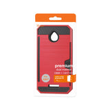 REIKO ALCATEL DAWN/ STREAK SLIM ARMOR HYBRID CASE WITH CARD HOLDER IN RED