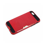 REIKO IPHONE 6 PLUS SLIM ARMOR HYBRID CASE WITH CARD HOLDER IN RED