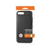REIKO IPHONE 7 PLUS SLIM ARMOR HYBRID CASE WITH CARD HOLDER IN BLACK