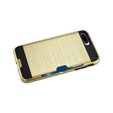 REIKO IPHONE 7 PLUS SLIM ARMOR HYBRID CASE WITH CARD HOLDER IN GOLD