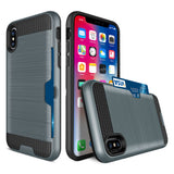 REIKO IPHONE X SLIM ARMOR HYBRID CASE WITH CARD HOLDER IN NAVY