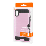 REIKO IPHONE X SLIM ARMOR HYBRID CASE WITH CARD HOLDER IN PINK