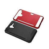 REIKO KYOCERA HYDRO VIEW SLIM ARMOR HYBRID CASE WITH CARD HOLDER IN RED
