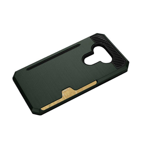 REIKO LG G5 SLIM ARMOR HYBRID CASE WITH CARD HOLDER IN GREEN