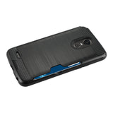 REIKO LG STYLO 3/ STYLUS 3 SLIM ARMOR HYBRID CASE WITH CARD HOLDER IN BLACK