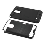 REIKO LG STYLO 3/ STYLUS 3 SLIM ARMOR HYBRID CASE WITH CARD HOLDER IN BLACK