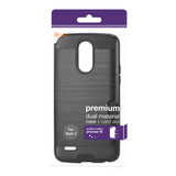 REIKO LG STYLO 3/ STYLUS 3 SLIM ARMOR HYBRID CASE WITH CARD HOLDER IN BLACK