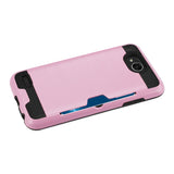 REIKO LG X POWER 2 SLIM ARMOR HYBRID CASE WITH CARD HOLDER IN PINK