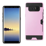 REIKO SAMSUNG GALAXY NOTE 8 SLIM ARMOR HYBRID CASE WITH CARD HOLDER IN PINK