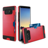 REIKO SAMSUNG GALAXY NOTE 8 SLIM ARMOR HYBRID CASE WITH CARD HOLDER IN RED