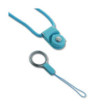 REIKO LONG LANYARD STRAP WITH CLIP IN BLUE