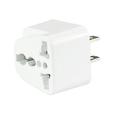 REIKO UNIVERSAL EUROPE EU / UK / AU TO US TRAVEL PLUG POWER ADAPTER CONVERTER IN WHITE