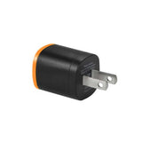 REIKO 1 AMP DUAL COLOR PORTABLE USB TRAVEL ADAPTER CHARGER IN ORANGE BLACK