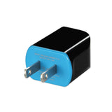 REIKO 1 AMP DUAL COLOR PORTABLE TRAVEL USB ADAPTER CHARGER IN NAVY BLACK