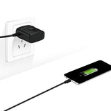 REIKO PORTABLE MICRO USB TRAVEL ADAPTER CHARGER WITH BUILT IN CABLE IN BLACK