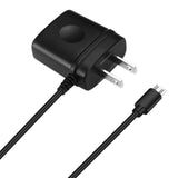 REIKO PORTABLE MICRO USB TRAVEL ADAPTER CHARGER WITH BUILT IN CABLE IN BLACK