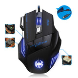 7 Button LED Optical USB Wired 5500 DPI Gaming PRO Mouse For Pro Gamer