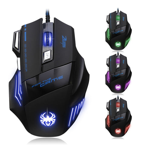 7 Button LED Optical USB Wired 5500 DPI Gaming PRO Mouse For Pro Gamer