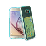 REIKO SAMSUNG GALAXY S6REIKO SEMI CLEAR CASE WITH CARD HOLDER IN CLEAR BLUE