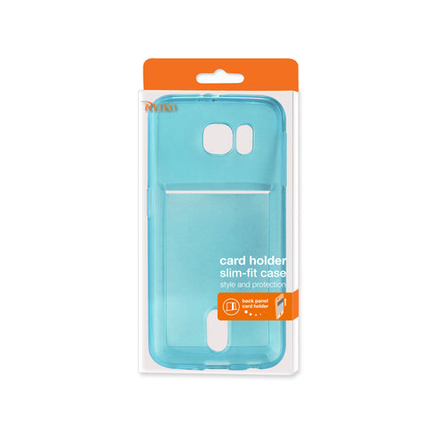 REIKO SAMSUNG GALAXY S6REIKO SEMI CLEAR CASE WITH CARD HOLDER IN CLEAR BLUE