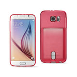 REIKO SAMSUNG GALAXY S6REIKO SEMI CLEAR CASE WITH CARD HOLDER IN CLEAR RED