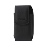VERTICAL LEATHER POUCH XXL SIZE-BLACK WITH LOGO INNER SIZE: 5.12X2.91X0.94INCH
