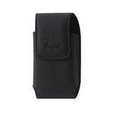 VERTICAL LEATHER POUCH XXXL SIZE -BLACK WITH LOGO INNER SIZE 6.38X3.53X0.62INCH