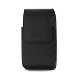 VERTICAL LEATHER POUCH HTC HD2 T8585 IN BLACK WITH MEGNETIC AND BELT CLIP (5.16X3.04X0.83 INCHES PLUS)