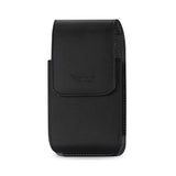 REIKO VERTICAL LEATHER POUCH  IPHONE 5 WITH MEGNETIC AND BELT CLIP IN BLACK (5.27X2.71X0.7 INCHES PLUS)