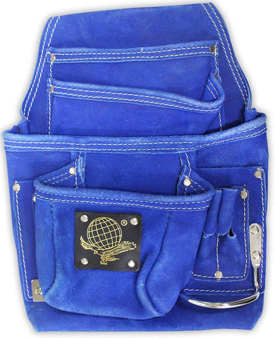 13" X 9.5" Tool Bag With 10 Pockets In Blue Suede With Tool Holders :  ( Pack of  3 Pcs. )