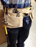 2 Sided Suede Leather Tool Belt With 11 Pockets And Built In Belt: AS-22104 :  ( Pack of  2 Pcs. )