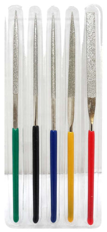 5 Piece Mini Diamond Files With Color Coded Dipped Handles :(Units= 10)
