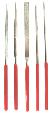 5 Piece 5.5-Inch Diamond Needle File Set, Different Shapes  (ToolUSA: F-90335)